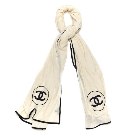 chanel scarf black and white|Chanel silk scarf price.